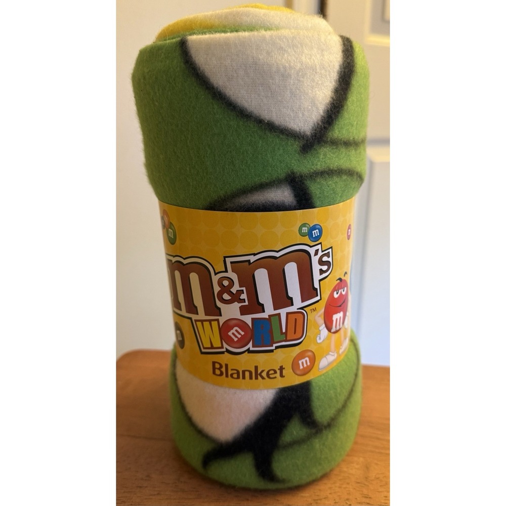 M&M's M&M World Character Blanket (50" x 60") 100% Polyester Fleece NEW